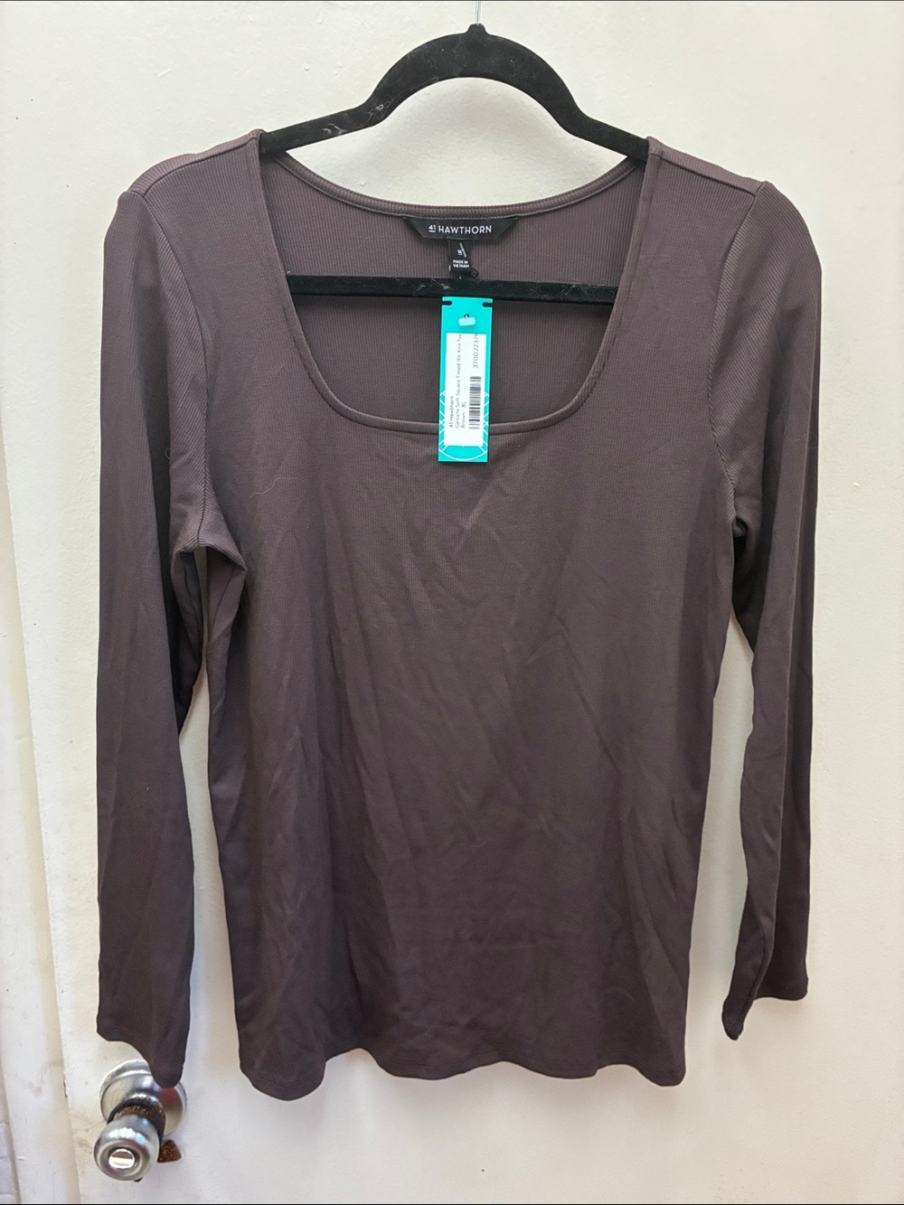 41 Hawthorn Long Sleeve Scoop Neck Top - Chocolate Brown